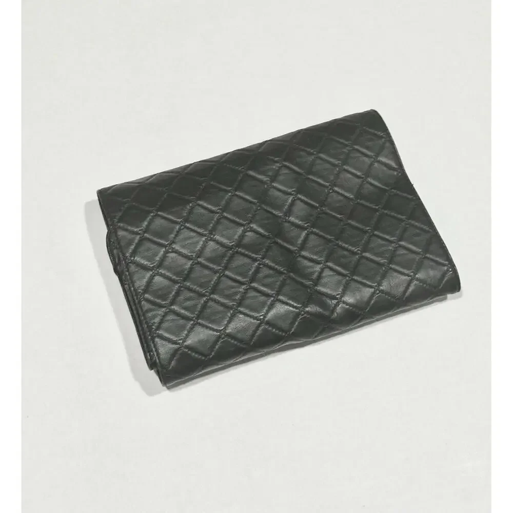 BH Cosmetics Women's Black Leather Clutch Makeup Brush Roll Bag